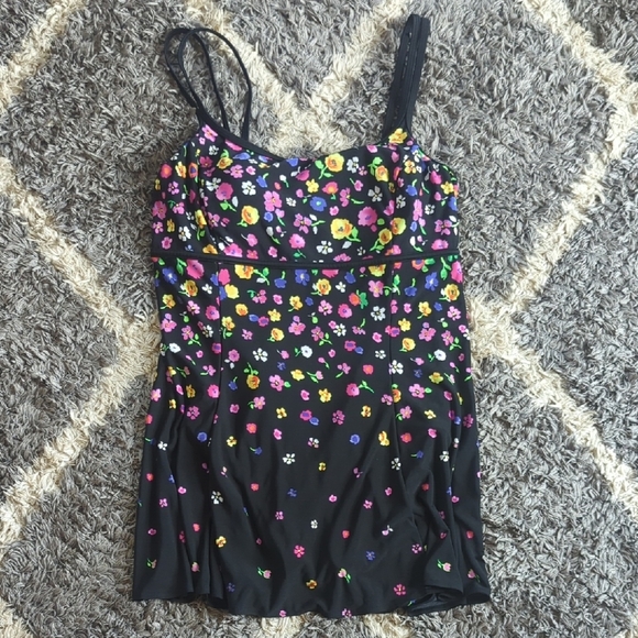 St Johns Bay Floral Swimsuit Dress Padded Size Women's 10 - Picture 2 of 10